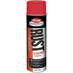 Krylon - Red, 15 oz Net Fill, Fluorescent, Acrylic Enamel Spray Paint - 15 to 20 Sq Ft per Can, 20 oz Container - Exact Industrial Supply