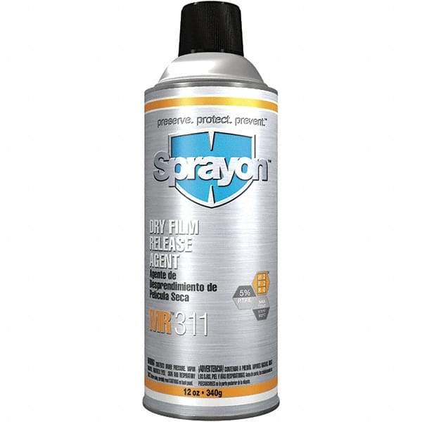 Sprayon - 16 Ounce Aerosol Can, White, General Purpose Mold Release - Dry Film Composition - Exact Industrial Supply