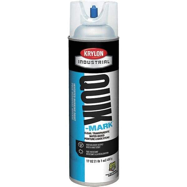 Krylon - 20 fl oz Clear Marking Paint - 50 to 60 Sq Ft Coverage, Water-Based Formula - Exact Industrial Supply