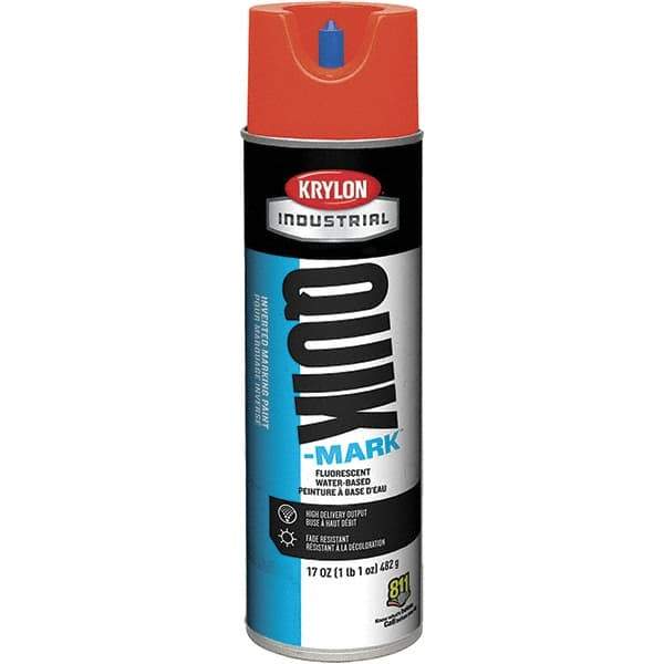 Krylon - 20 fl oz Red Marking Paint - 50 to 60 Sq Ft Coverage, Water-Based Formula - Exact Industrial Supply