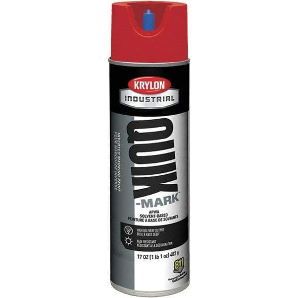 Krylon - 20 fl oz Red Marking Paint - 50 to 60 Sq Ft Coverage, Solvent-Based Formula - Exact Industrial Supply