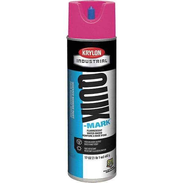 Krylon - 20 fl oz Pink Marking Paint - 50 to 60 Sq Ft Coverage, Water-Based Formula - Exact Industrial Supply
