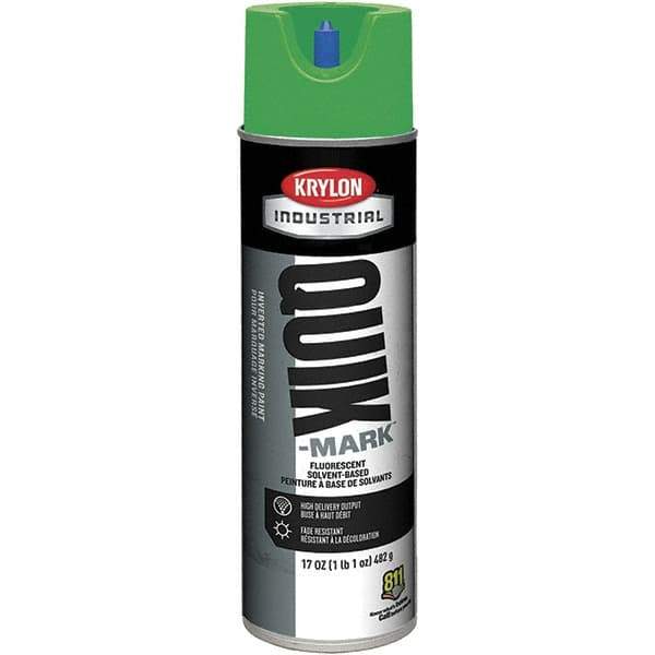 Krylon - 20 fl oz Green Marking Paint - 50 to 60 Sq Ft Coverage, Solvent-Based Formula - Exact Industrial Supply
