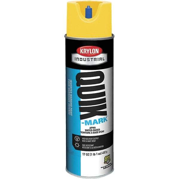 Krylon - 20 fl oz Yellow Marking Paint - 50 to 60 Sq Ft Coverage, Water-Based Formula - Exact Industrial Supply