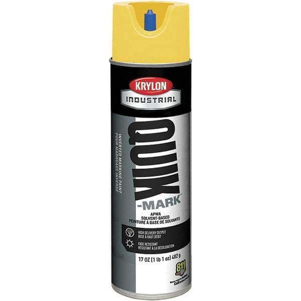 Krylon - 20 fl oz Yellow Marking Paint - 50 to 60 Sq Ft Coverage, Solvent-Based Formula - Exact Industrial Supply