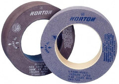 Norton - 8" Wide x 12" Diam, Type 7 Feed Wheel - 5" Hole Size, 80 Grit, Hardness R, 7-1/2" Diam x 2-1/2" Deep Recess, 7-1/2" Diam x 1-1/2" Deep Opposite Side Recess - Exact Industrial Supply