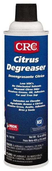 CRC - 16 oz Can Cleaner/Degreaser - Liquid, Petroleum Distillate, Citrus - Exact Industrial Supply