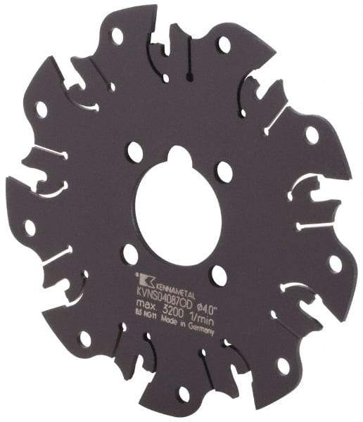 Kennametal - Arbor Hole Connection, 1-1/16" Depth of Cut, 4" Cutter Diam, Indexable Slotting Cutter - Exact Industrial Supply