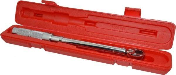 Proto - 3/8" Drive Micrometer Type Ratchet Head Torque Wrench - 16 N/m to 80 N/m Torque, 15-1/2" OAL, Ratchet Head - Exact Industrial Supply