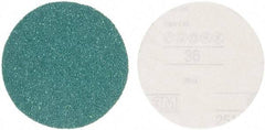 3M - 5" Diam, 36 Grit Aluminum Oxide Adhesive PSA Disc - Very Coarse Grade, Green, E Weighted Backing, Flexible, Use with Random Orbital Sanders - Exact Industrial Supply