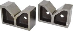 Value Collection - 3 to 3-17/32" Capacity, 90° Angle, Cast Iron V-Block - 7" Long x 3" Wide x 4-17/32" High, Sold as Matched Pair - Exact Industrial Supply