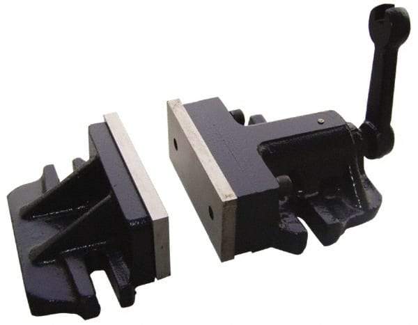 Interstate - 8" Jaw Width, Horizontal Stationary Machine Vise - Manual Operation, 1 Station, 13.39" Long x 3-3/16" Deep, 2-3/4" Jaw Height - Exact Industrial Supply