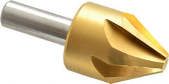Melin Tool - 1-1/4" Head Diam, 1/2" Shank Diam, 6 Flute 60° Cobalt Countersink - Exact Industrial Supply