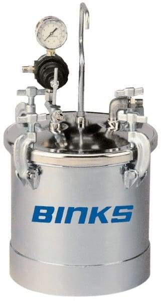 Binks - Paint Sprayer Pressure Tank - 2.8 Gallon PT ASME Tank 1 Regulator, Compatible with Pressure Tank and Spray Guns - Exact Industrial Supply