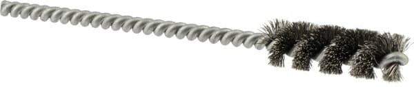 Brush Research Mfg. - 7/16" Diam Steel Tube Brush - 0.006" Filament Diam, 1-1/4" Brush Length, 4-1/2" OAL - Exact Industrial Supply