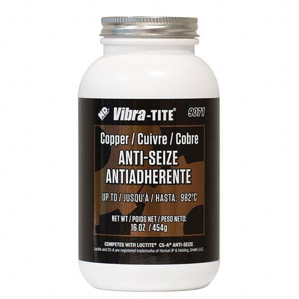 Vibra-Tite - 16 oz Jar, Copper Anti-Seize Lubricant, with Brush Cap - Exact Industrial Supply