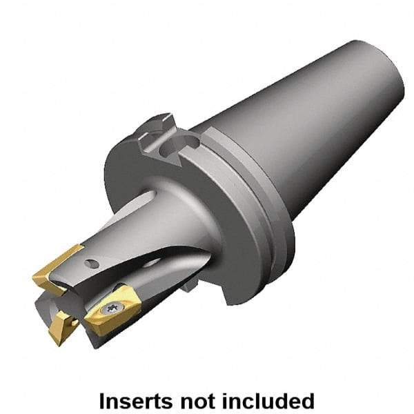 Kennametal - 1" Cut Diam, 18.03mm Max Depth of Cut, 182.55mm OAL, Indexable Square Shoulder Helical End Mill - E.. 18.. Inserts, CAT 40 Taper Shank, 0° Lead Angle, Through Coolant, Series Mill 1-18 - Exact Industrial Supply