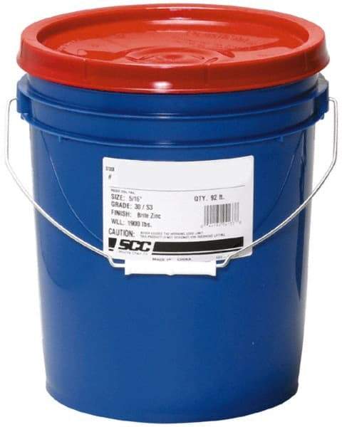 Peerless Chain - 150 Ft. Long, 3150 Lbs. Load Capacity, Carbon Steel Transport Chain - 7 Grade, 0.98 Inch Inside Long x 0.409 Inch Inside Wide - Exact Industrial Supply