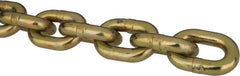 Peerless Chain - 3/8" Welded Transport Chain - 6,600 Lb Capacity, Grade 70, Cut to Length, Carbon Steel, Yellow Zinc Finish - Exact Industrial Supply