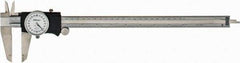 Mitutoyo - 0" to 12" Range, 0.001" Graduation, 0.2" per Revolution, Dial Caliper - White Face, 2-1/2" Jaw Length, Accurate to 0.0020" - Exact Industrial Supply