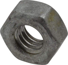 Value Collection - 1/4-20 UNC Steel Right Hand Hex Nut - 7/16" Across Flats, 7/32" High, Hot Dipped Galvanized Finish - Exact Industrial Supply