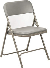 NPS - 18-3/4" Wide x 16-1/4" Deep x 29-3/4" High, Steel Folding Chair with Plastic Seat & Back - Gray with Gray Frame - Exact Industrial Supply