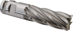 Hertel - 2", 5" LOC, 2" Shank Diam, 8-3/4" OAL, 6 Flute, Cobalt Square End Mill - Single End, Uncoated, Spiral Flute, 30° Helix, Centercutting, Right Hand Cut, Right Hand Flute - Exact Industrial Supply