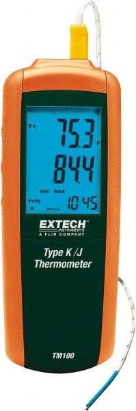 Extech - -328 to 2,501°F Digital Thermometer - LCD Display, K, J Thermocouple Sensor, 9V Battery Power - Exact Industrial Supply