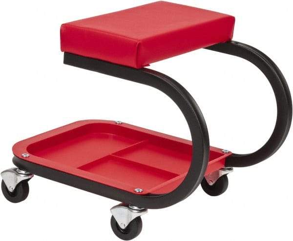 Whiteside - 400 Lb Capacity, 4 Wheel Creeper Seat with Tray - Steel, 15-1/2" Long x 19-1/4" High x 14" Wide - Exact Industrial Supply