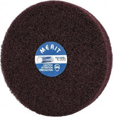 Merit Abrasives - 5" Diam, Medium Mounted Scrubber Buffing Wheel - 3 Ply, Medium Grade, 1/4" Shank Diam, 4,000 RPM - Exact Industrial Supply