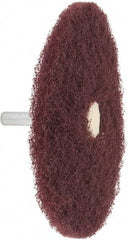Merit Abrasives - 4" Diam, Medium Mounted Scrubber Buffing Wheel - 1 Ply, Very Fine Grade, 1/4" Shank Diam, 6,000 RPM - Exact Industrial Supply