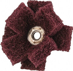 Merit Abrasives - 2" Diam Medium Density Cross Buff - 2 Plys, 1/4-20 Thread, Very Fine Grade, 12,000 Max RPM - Exact Industrial Supply