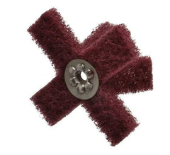 Merit Abrasives - 3" Diam Medium Density Cross Buff - 2 Plys, 1/4-20 Thread, Very Fine Grade, 8,000 Max RPM - Exact Industrial Supply