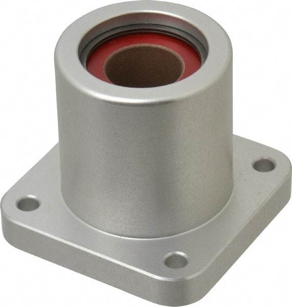 Pacific Bearing - 3/4" ID, 2.067" OAL x 2.38" OAH 4-Bolt Flange Mounted Bearing - 1,470 Lb Static Cap, 1-3/4" Btw Mnt Hole Ctrs, Aluminum - Exact Industrial Supply