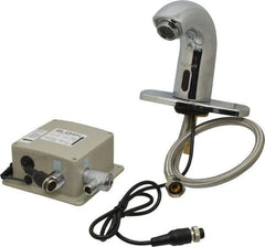 Sloan Valve Co. - Chrome Single Hole Electronic & Sensor Faucet without Mixer - Powered by Battery, Standard Spout, 4" Mounting Centers - Exact Industrial Supply