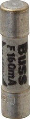 Cooper Bussmann - 250 VAC, 32 VDC, 0.16 Amp, Fast-Acting Miniature Ceramic Fuse - 20mm OAL, 5mm Diam - Exact Industrial Supply