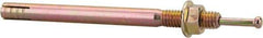 Wej-It - 3/8" Diam, 3/8" Drill, 4-3/4" OAL, 1-1/2" Min Embedment Hammer Drive Concrete Anchor - Grade 5 Iron (Pin)/Steel (Body), Zinc Yellow Dichromate Finish, Hex Nut Head, Hex Drive - Exact Industrial Supply