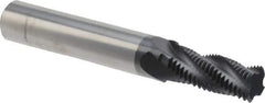 Scientific Cutting Tools - 9/16-18 UNF, 0.45" Cutting Diam, 4 Flute, Solid Carbide Helical Flute Thread Mill - Internal/External Thread, 1.078" LOC, 3-1/2" OAL, 1/2" Shank Diam - Exact Industrial Supply