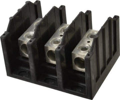 Cooper Bussmann - 3 Poles, 310 Amp, 350 kcmil-6 AWG (Cu/Al) Primary, 350 kcmil-6 AWG (Cu/Al) Secondary, Thermoplastic Power Distribution Block - 600 VAC/VDC, 1 Primary Connection, 5.2 Inch Long x 3.32 Inch Deep x 4 Inch High - Exact Industrial Supply