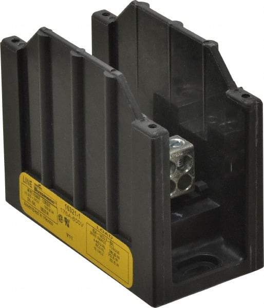 Cooper Bussmann - 1 Pole, 175 Amp, 8-2/0 AWG (Al), 14-2/0 AWG (Cu) Primary, 4-14 AWG (Cu), 4-8 AWG (Al) Secondary, Thermoplastic Power Distribution Block - 600 VAC/VDC, 1 Primary Connection, 1.96 Inch Long x 3.32 Inch Deep x 4 Inch High - Exact Industrial Supply