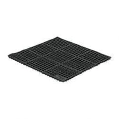 Wearwell - 3' Long x 3' Wide x 5/8" Thick, Anti-Fatigue Modular Matting Tiles - Black, For Dry & Wet Areas, Series 572 - Exact Industrial Supply