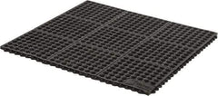 Wearwell - 3' Long x 3' Wide x 5/8" Thick, Anti-Fatigue Modular Matting Tiles - Black, For Dry & Wet Areas, Series 576 - Exact Industrial Supply