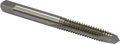 Kennametal - 1/4-20 UNC, 2 Flute, Bright Finish, High Speed Steel Spiral Point Tap - Plug Chamfer, Right Hand Thread, 2-1/2" OAL, 1" Thread Length, 0.255" Shank Diam, 3B Class of Fit - Exact Industrial Supply
