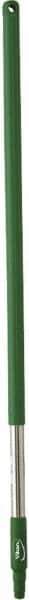 Vikan - 39-1/2 x 1-1/4" Stainless Steel Squeegee Handle - European Threaded Connection, Green - Exact Industrial Supply