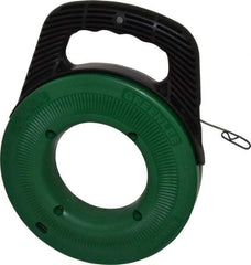 Greenlee - 65 Ft. Long x 1/8 Inch Wide, 0.045 Inch Thick, Steel Fish Tape - 400 Lb. Pulling Strength, Includes Case - Exact Industrial Supply