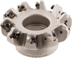 Iscar - 3" Cut Diam, 1" Arbor Hole, 0.138" Max Depth of Cut, 45° Indexable Chamfer & Angle Face Mill - 10 Inserts, ONHU 0505\xB6OXMT 0507\xB6S845 SN.U 1305 Insert, Right Hand Cut, 10 Flutes, Series Helido - Exact Industrial Supply