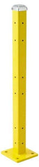 Steel King - Triple 42 Inch High Corner and Center Steel Guard Rail Mount Post - Yellow, For Use with Steel King Railing - Exact Industrial Supply