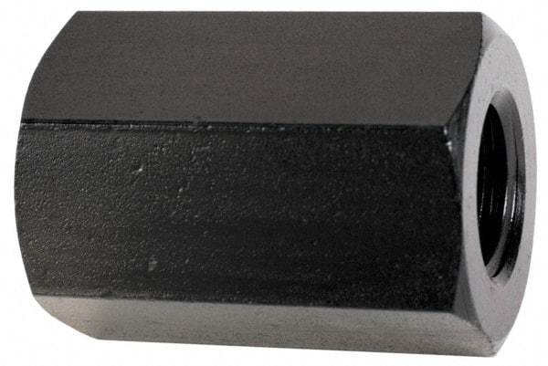 TE-CO - M24x3.00 Metric Coarse, 64mm OAL Steel Standard Coupling Nut - Black Oxide Coated, 38mm Width Across Flats - Exact Industrial Supply