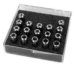 Kennametal - 17 Piece, 1/4" to 3/4" Capacity, Double Angle Collet Set - Series DA180 - Exact Industrial Supply