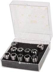 Kennametal - 11 Piece, 1/4" to 9/16" Capacity, Double Angle Collet Set - Series DA100 - Exact Industrial Supply